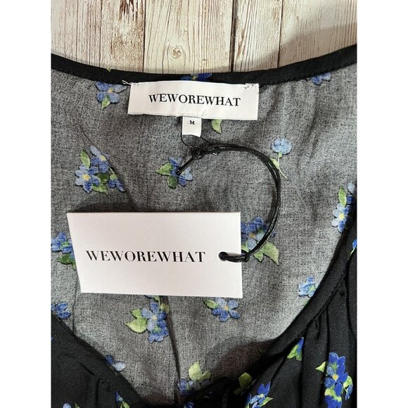 Anthropologie WeWoreWhat Women Ruffle blouse Medium Flowers V neck NWT - Picture 4 of 11